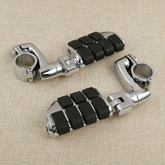 XMT-MOTO Chrome Universal Highway Foot Pegs Mount For 25/32/35MM Engine Guard Crash Bars