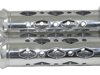 Yana Shiki CA4286P Chrome Universal Diamond Cut-Out Design Grip with Pointed Ends