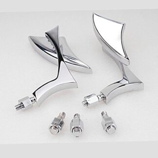 Yibid Chrome Custom Motorcycle Side Rearview Mirrors for Harley Honda Yamaha Suzuki Shadow Kymco Kawasaki Custom Vulcan Sports motorbike Scooter Cruiser Chopper Bike