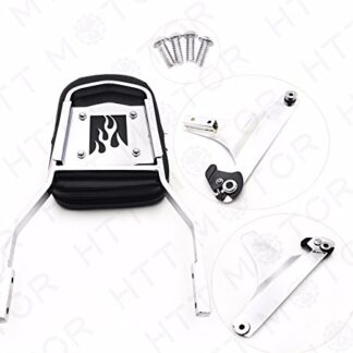 détachable dossier Sissy Bar Chromé Flamme pour 84–99 Harley Softail Fxstc Flstc