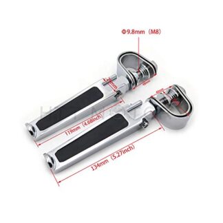 Htt- Chrome Repose-pieds Fixation ajustable pour Harley 1200 Nightster Super Glide Sportster XL Coupe 2,5 - 3,2 cm 1 1/10,2 cm Garde Moteur