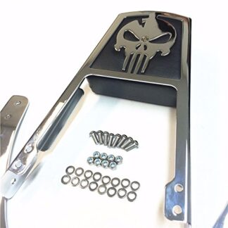 Htt groupe Moto Chrome Tête de mort dossier Sissy Bar avec pad en cuir pour 1995–2003 Harley Davidson Sportster 883 Xl883 1200 Xl1200